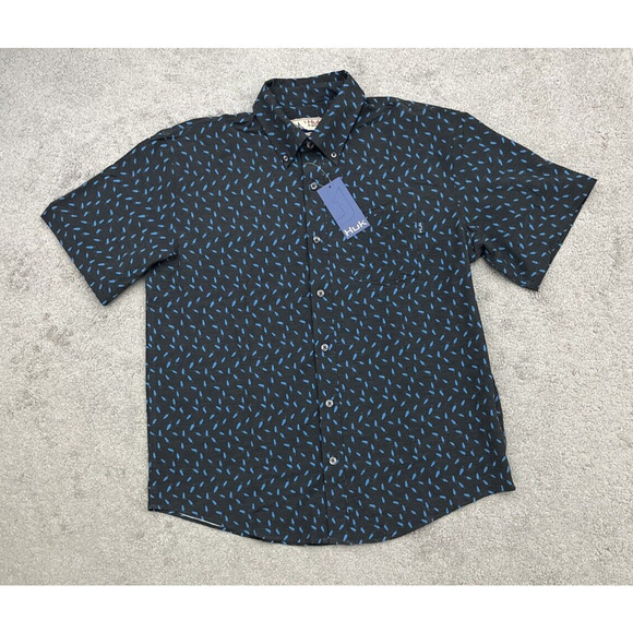 Huk Button Down Shirt Mens Medium Fishing Kona Lure Splash Performance Print NWT - Picture 1 of 11